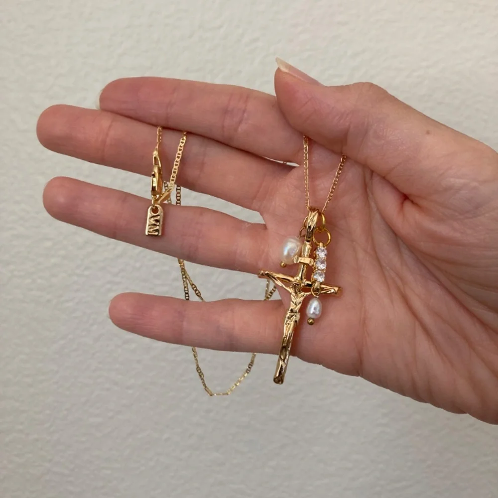 New Vanessa Mooney charm necklace pearl cross charm jewelry necklace statement - Picture 5 of 6